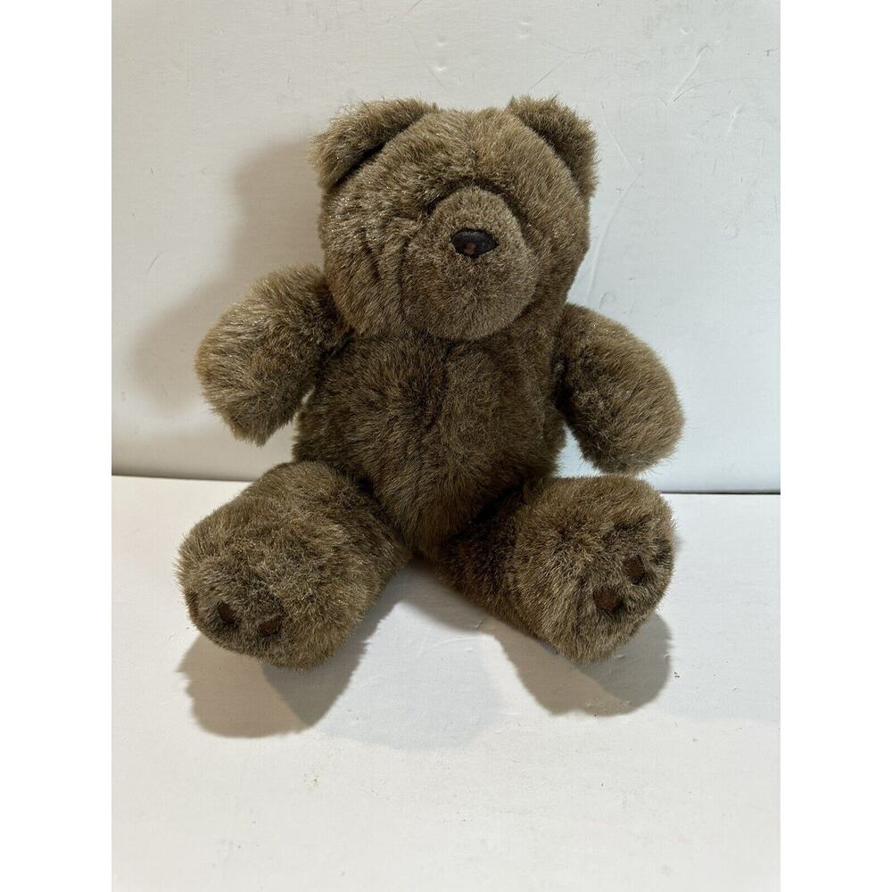 VINTAGE 1989 brown TEDDY BEAR plush Unipak san jose CA 14” stuffed‎ animal